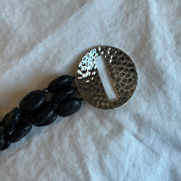 SILPADA lava stone triple strand bracelet With sterling clasp - Picture 3 of 5